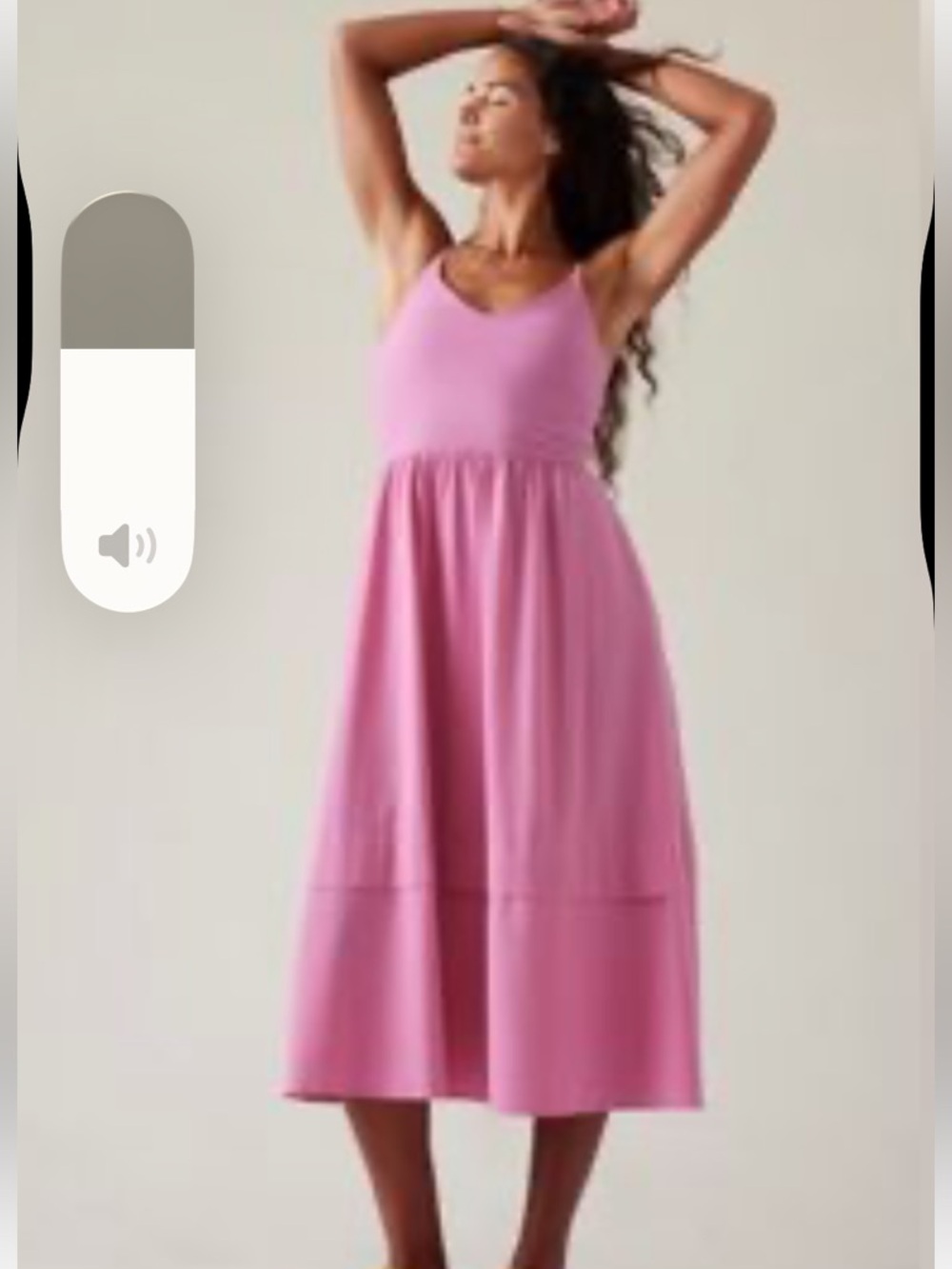 Athleta Elation V-Neck Hybrid Dress Midi Begonia Pink Small Travel